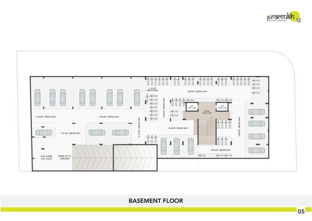  pramukh 52 Pramukh 52 Cluster Plan for basement Floor