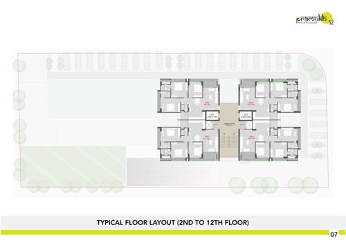  pramukh-52 Pramukh 52 Cluster Plan from 2nd to 12th Floor