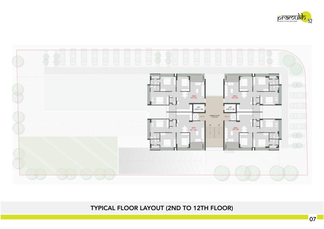  pramukh 52 Pramukh 52 Cluster Plan from 2nd to 12th Floor
