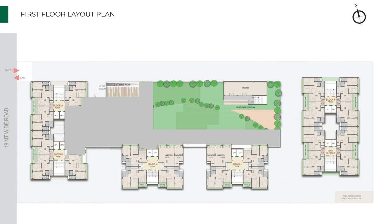 aarohi nimbus Block A To F Cluster Plan for 1st Floor