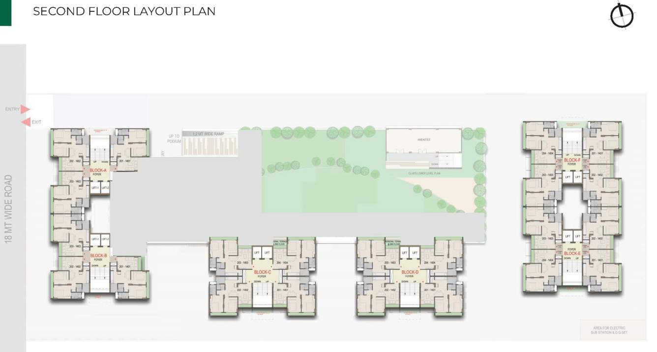 aarohi nimbus Block A To F Cluster Plan for 2nd Floor