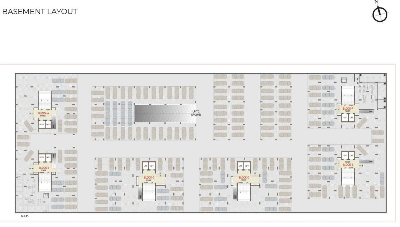  aarohi nimbus Block A To F Cluster Plan for Basement Floor