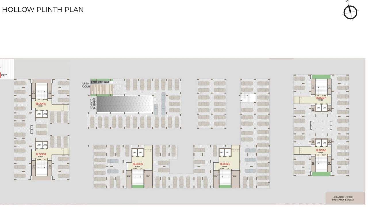  aarohi nimbus Block A To F Cluster Plan for Plinth Floor