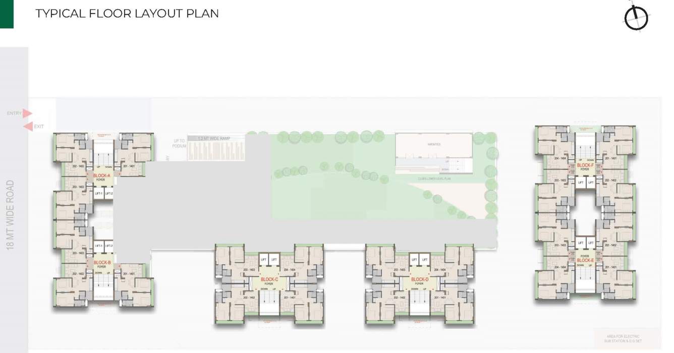  aarohi nimbus Block A To F Cluster Plan for Typical Floor