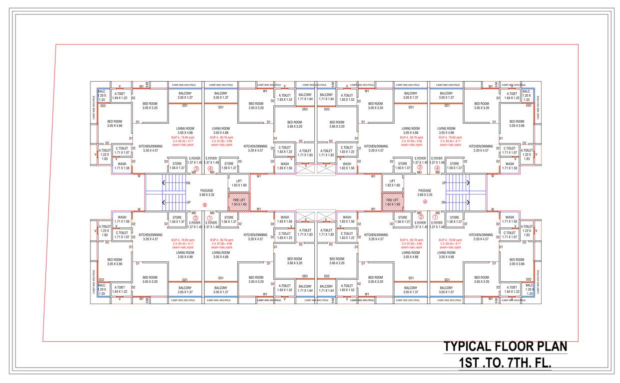  solitaire Block A And B Cluster Plan from 1st to 7th Floor