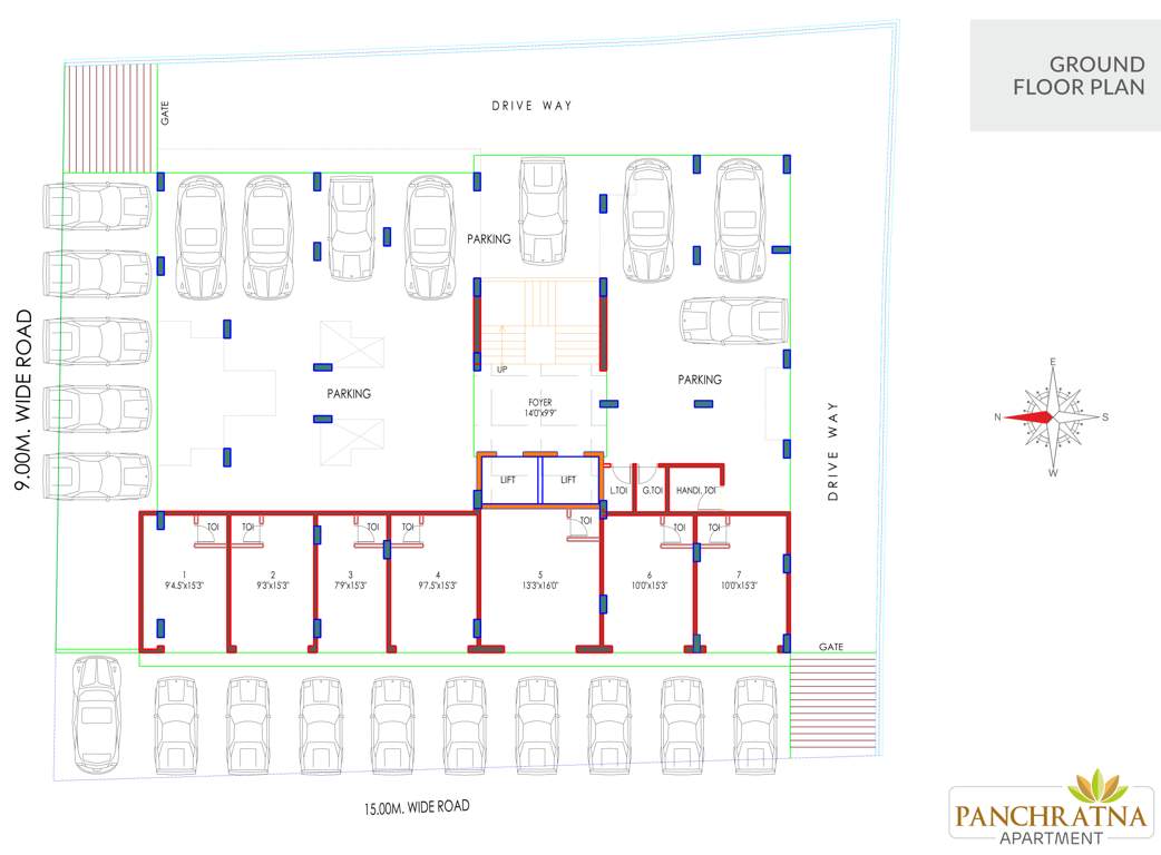  apartment A Cluster Plan For Ground Floor