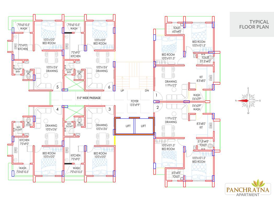  apartment A Cluster Plan From 1st To 4th Floor