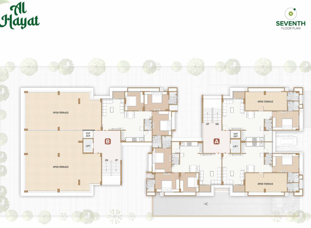  al hayat A, B 7th Floor  Cluster Plan