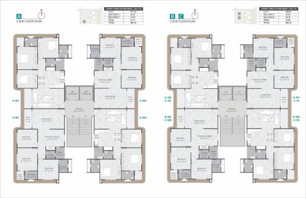  callista Block A, B And C Cluster Plan for Typical Floor