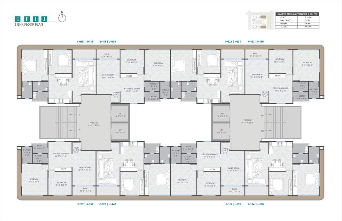  callista Block E, F, I And J Cluster Plan for Typical Floor