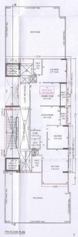  sainath apartment Sainath Apartment Cluster Plan for 7th Floor