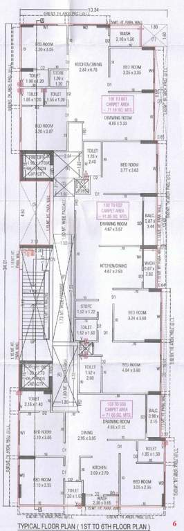  sainath apartment Sainath Apartment Cluster Plan from 1st to 6th Floor