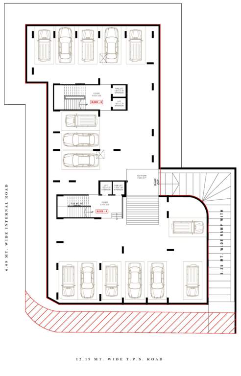  rudra exotica Block  A, B Basement Cluster Plan