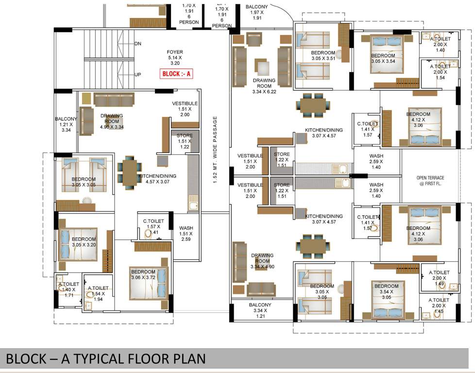  rudra exotica Block  A Typical Cluster Plan