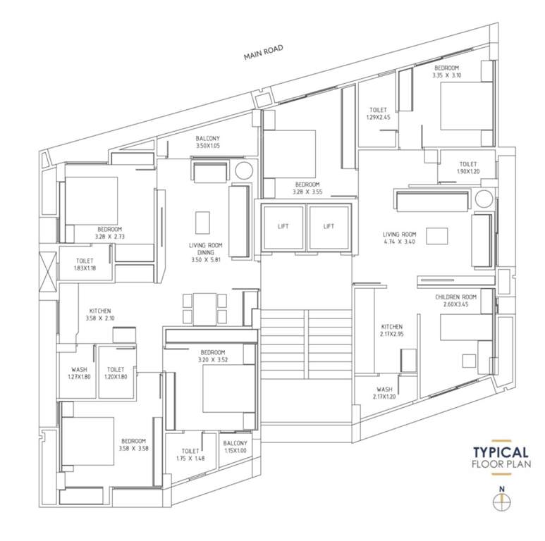  shantam sapphire Shantam Sapphire Cluster Plan from 1st to 7th Floor