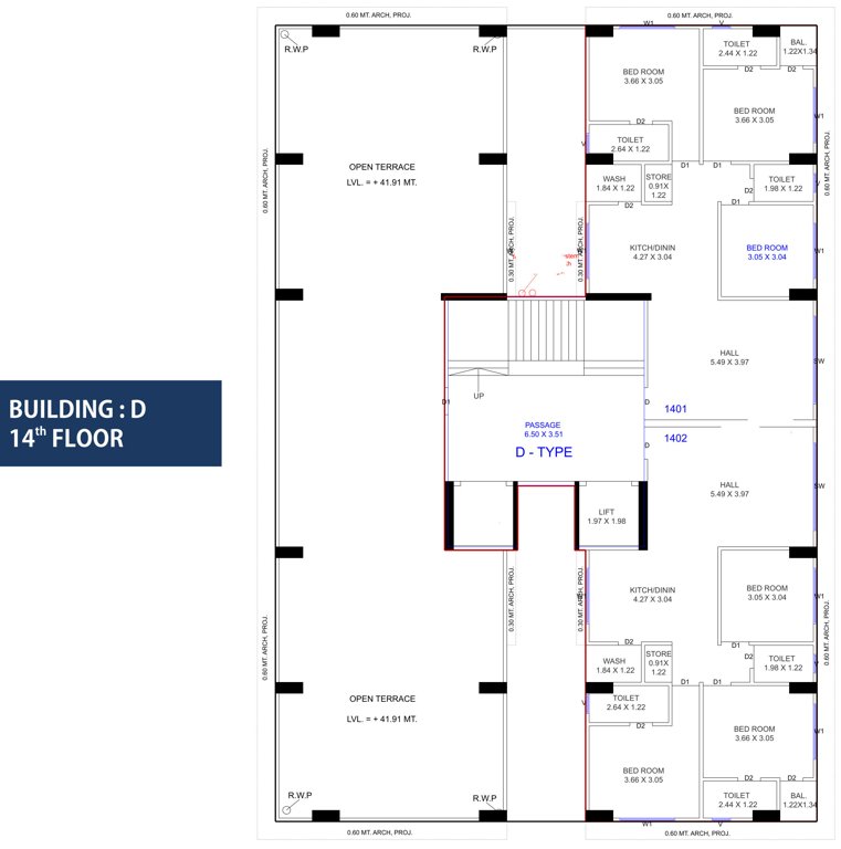 sky heaven D Cluster Plan For 14th Floor