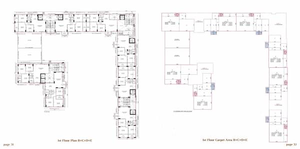  emerald Block B, Block C, Block D, Block E Cluster Plan for 1st Floor
