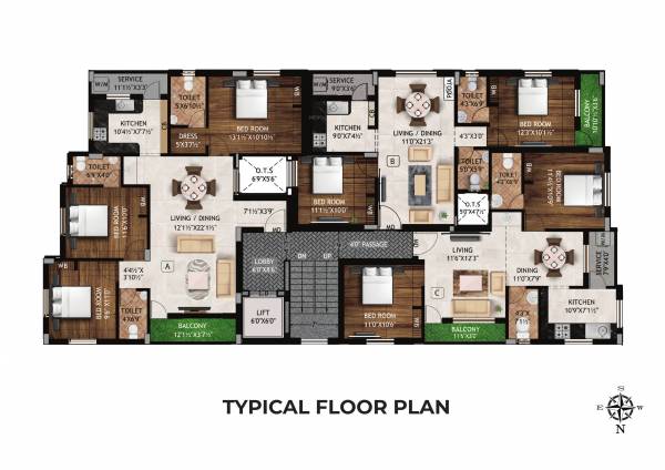 vaikunth Vaikunth Cluster Plan from 1st to 5th Floor