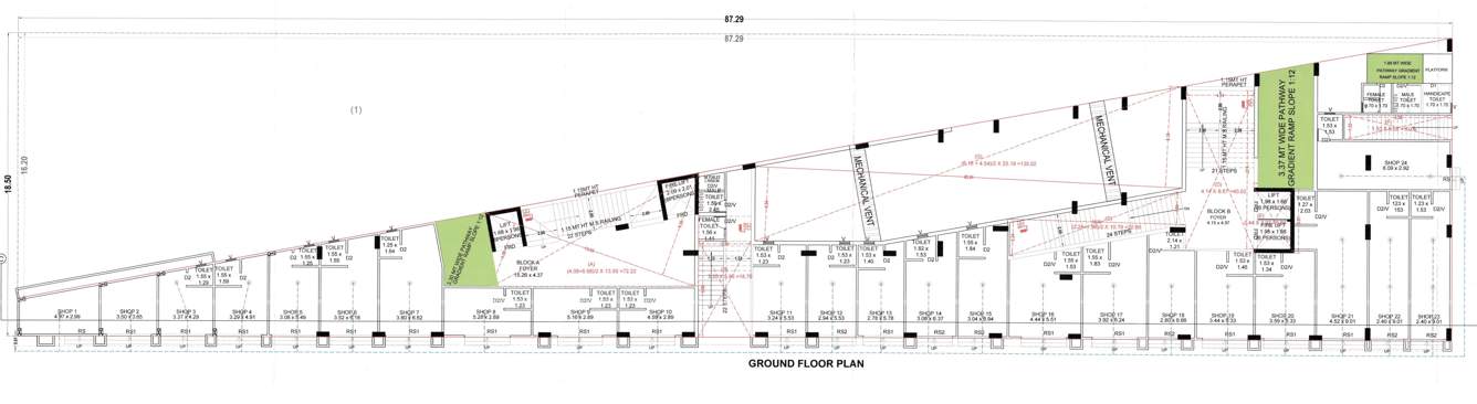 sv diamond Block A And B Cluster Plan For Ground Floor