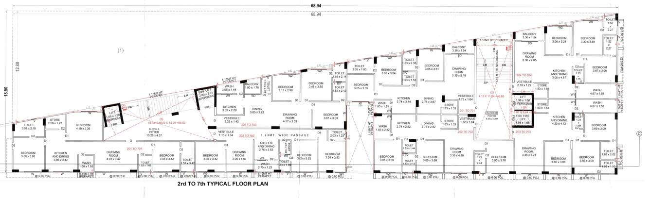  sv diamond Block A And B Cluster Plan From 2nd To 7th Floor