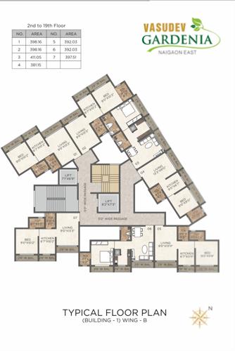  vasudev-gardenia Vasudev Gardenia A And B Wing Cluster Plan