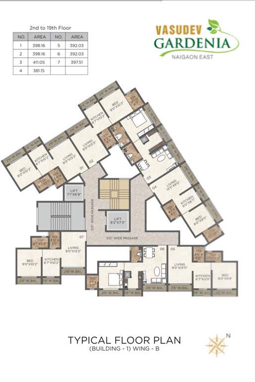  vasudev gardenia Vasudev Gardenia A And B Wing Cluster Plan