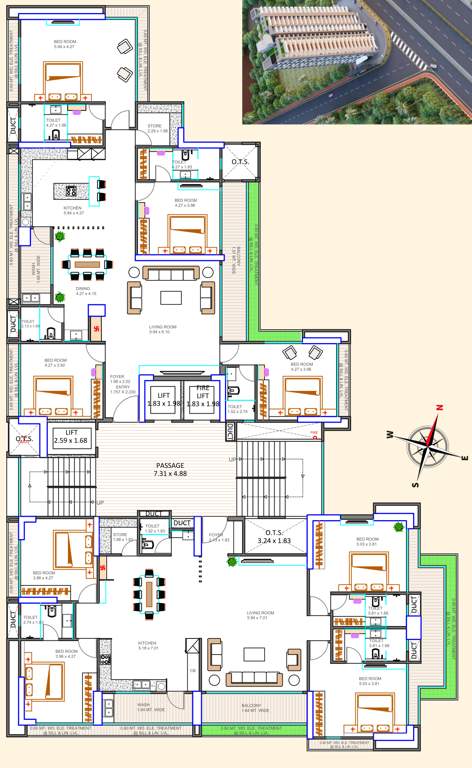  the platinum river The Platinum River Cluster Plan from 3rd to 20th Floor