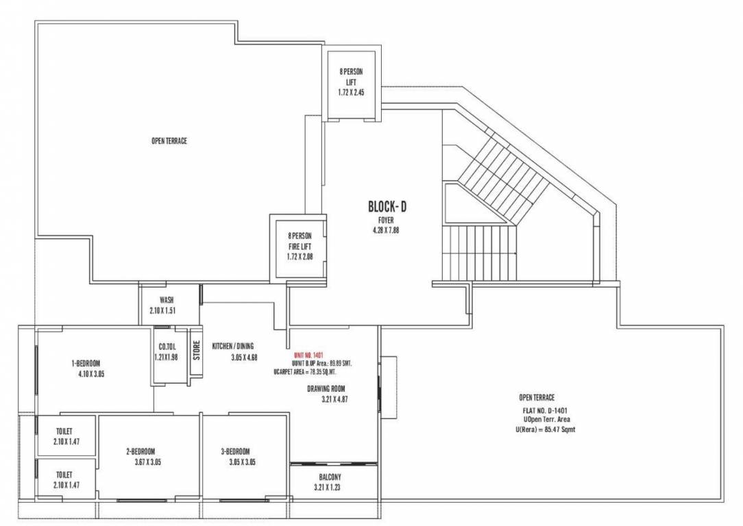  soham Block D Cluster Plan For 14th Floor