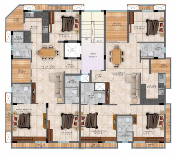  alda-amogh Alda Amogh Cluster Plan For Typical Floor Plan