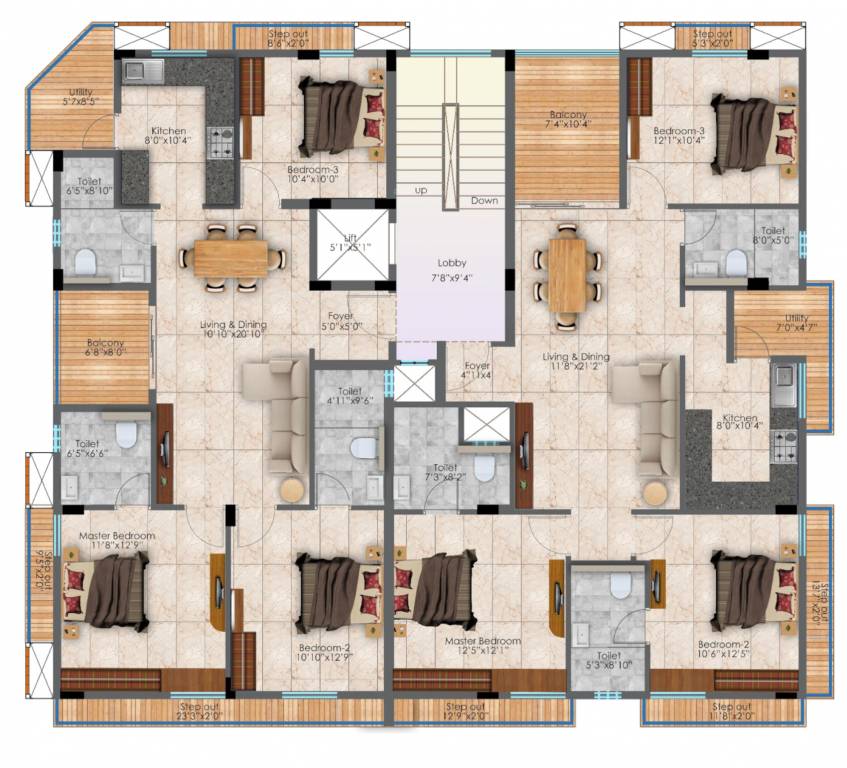  alda amogh Alda Amogh Cluster Plan For Typical Floor Plan