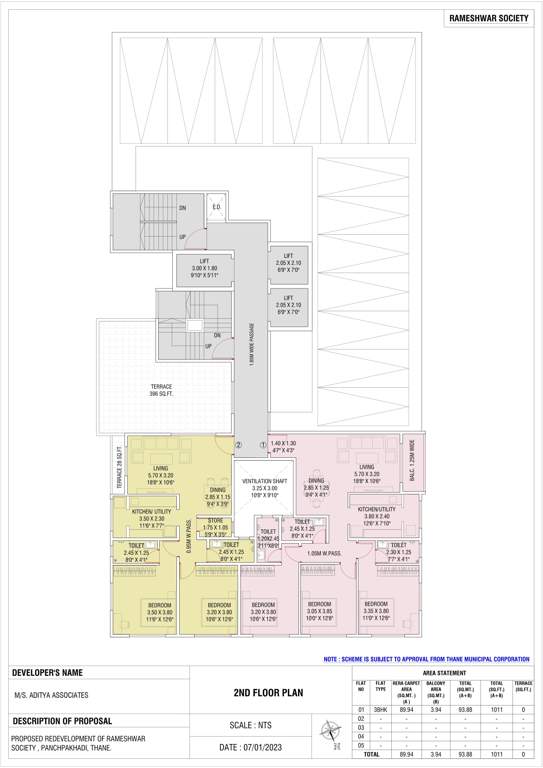 rameshwar co op housing society ltd Rameshwar Co Op Housing Society Ltd Cluster Plan for 2nd Floor