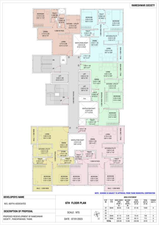  rameshwar co op housing society ltd Rameshwar Co Op Housing Society Ltd Cluster Plan for 6th Floor