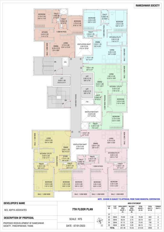  rameshwar co op housing society ltd Rameshwar Co Op Housing Society Ltd Cluster Plan for 7th Floor