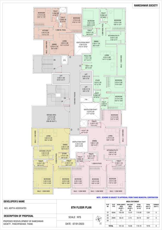  rameshwar co op housing society ltd Rameshwar Co Op Housing Society Ltd Cluster Plan for 8th Floor