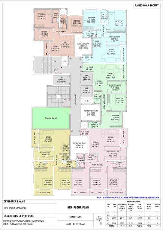  rameshwar co op housing society ltd Rameshwar Co Op Housing Society Ltd Cluster Plan for 9th Floor