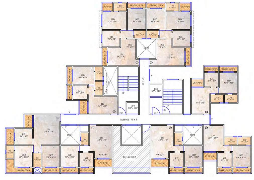  patels eternity Building 1 Cluster Plan from 8th &13th Floor