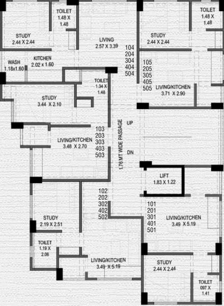 sanidhya-appartment Sanidhya Appartment Cluster Plan For Typical Floor Plan