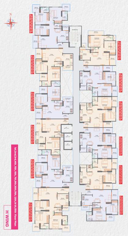  gulmohar h Nexus Gulmohar H Cluster Plan for 1st 7th,9th 12th & 14th 15th Floor