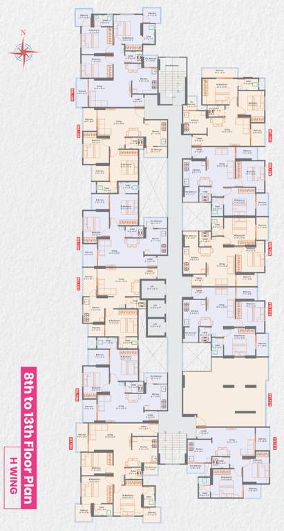  gulmohar h Nexus Gulmohar H Cluster Plan for 8th & 13th Floor