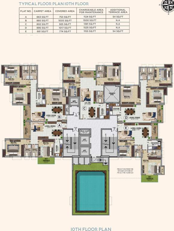  kalim riviera Kalim Riviera 10th Floor Cluster Plan