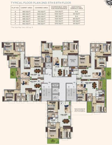  kalim-riviera Kalim Riviera 2nd, 5th, 8th Floor Cluster Plan