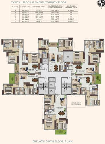  kalim-riviera Kalim Riviera 3rd, 6th, 9th Floor Cluster Plan