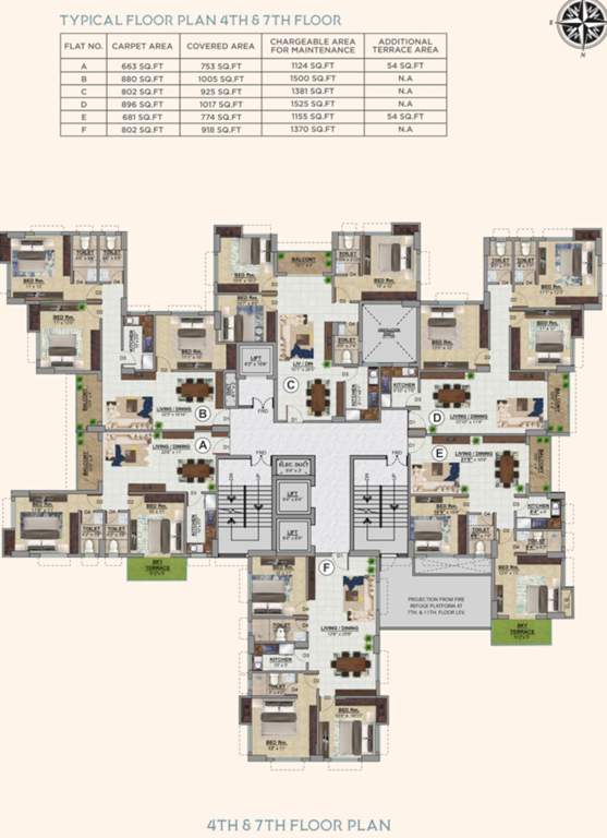  kalim riviera Kalim Riviera 4th And 7th Floor Cluster Plan
