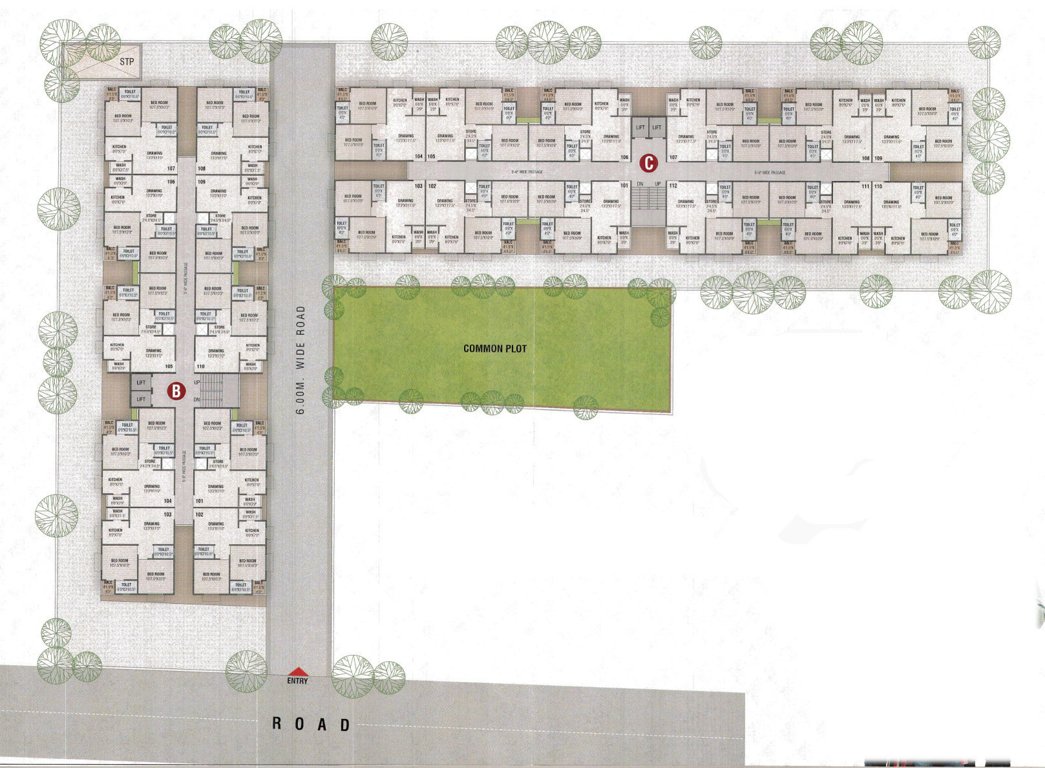  rangoli residency part 1 Block B And C Typical Cluster Plan