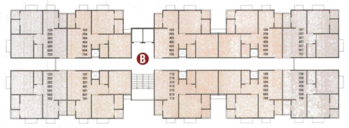 rangoli residency part 1 Block B  Typical Cluster Plan