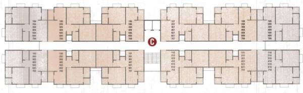  rangoli-residency-part-1 Block C Typical Cluster Plan