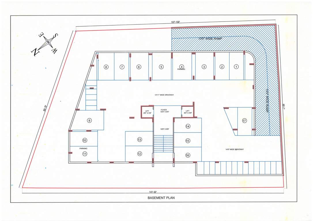  vivanta by ambience Block A Basement Floor Cluster Plan