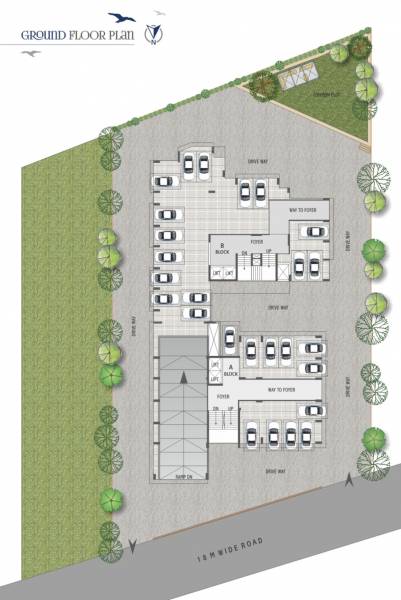  skyline Block A & B Ground Floor Cluster Plan