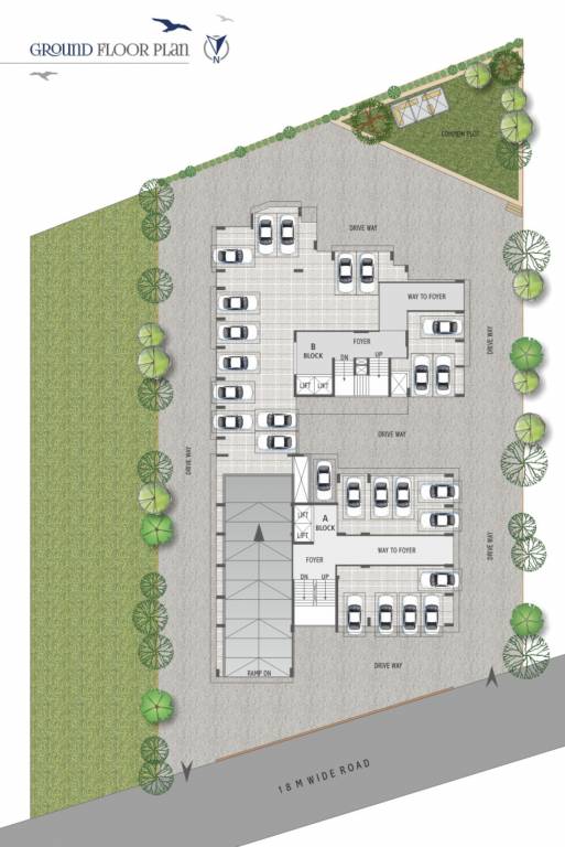  skyline Block A & B Ground Floor Cluster Plan