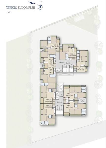  skyline Block A & B Typical Floor Cluster Plan